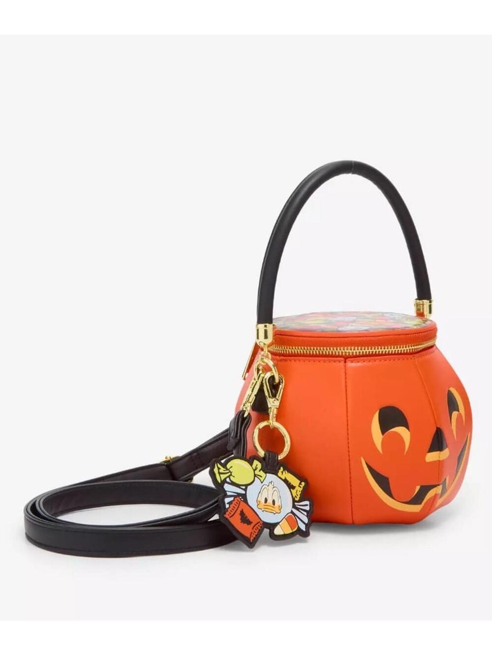 Loungefly Disney Donald Duck Devil Jack-o-Lantern Crossbody Bag - Picture 2 of 9